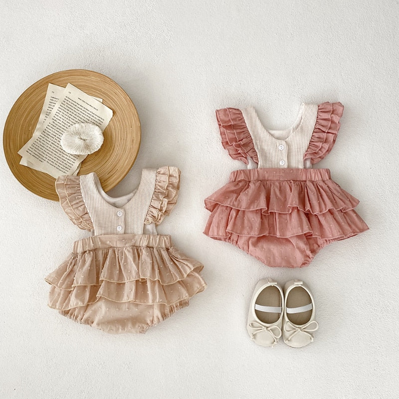 Sophie Flower Romper Pink