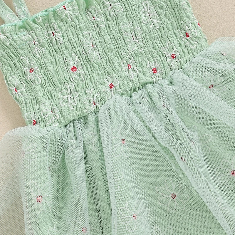 Tiny floral tutu romper Green
