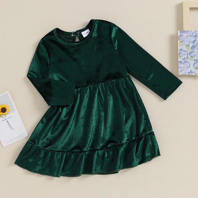 Glowy velvetin Dress Green