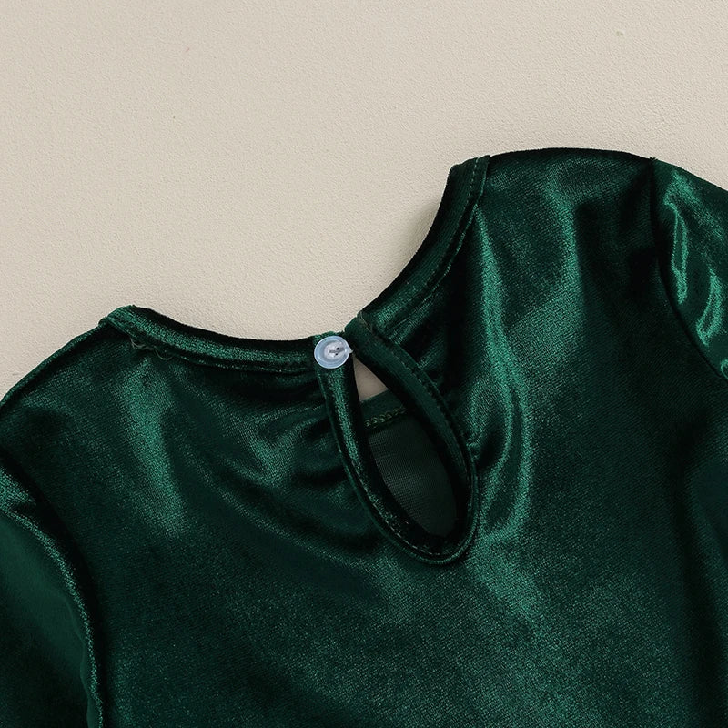 Glowy velvetin Dress Green