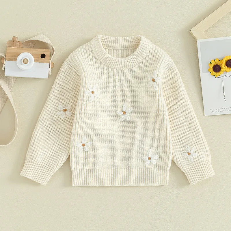 White flowers sweater Off white