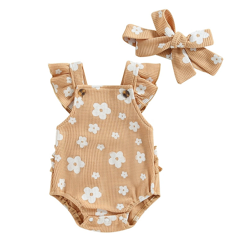 Grace Floral Romper Mocha