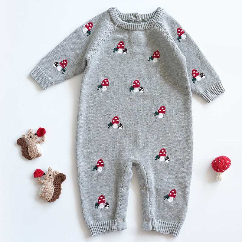 The Mushroom Romper Grey