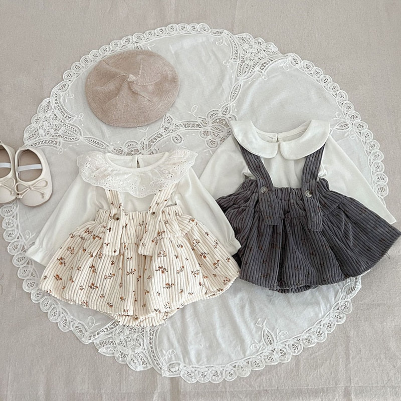 Soft Touch Corduroy Skirt Gray