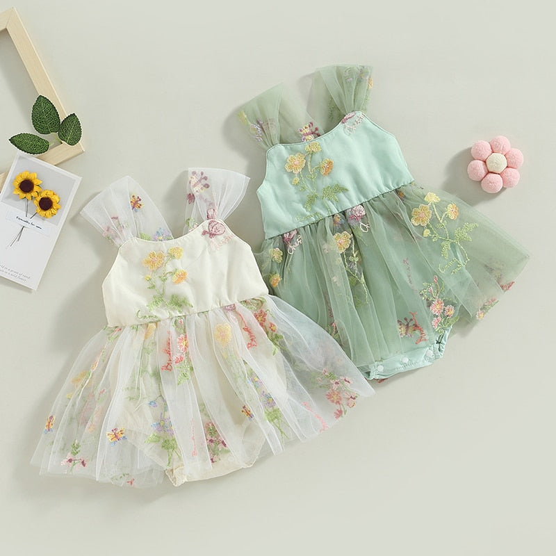 Primavera Tulle Romper White