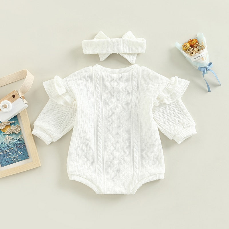 Bella Knitted Romper White