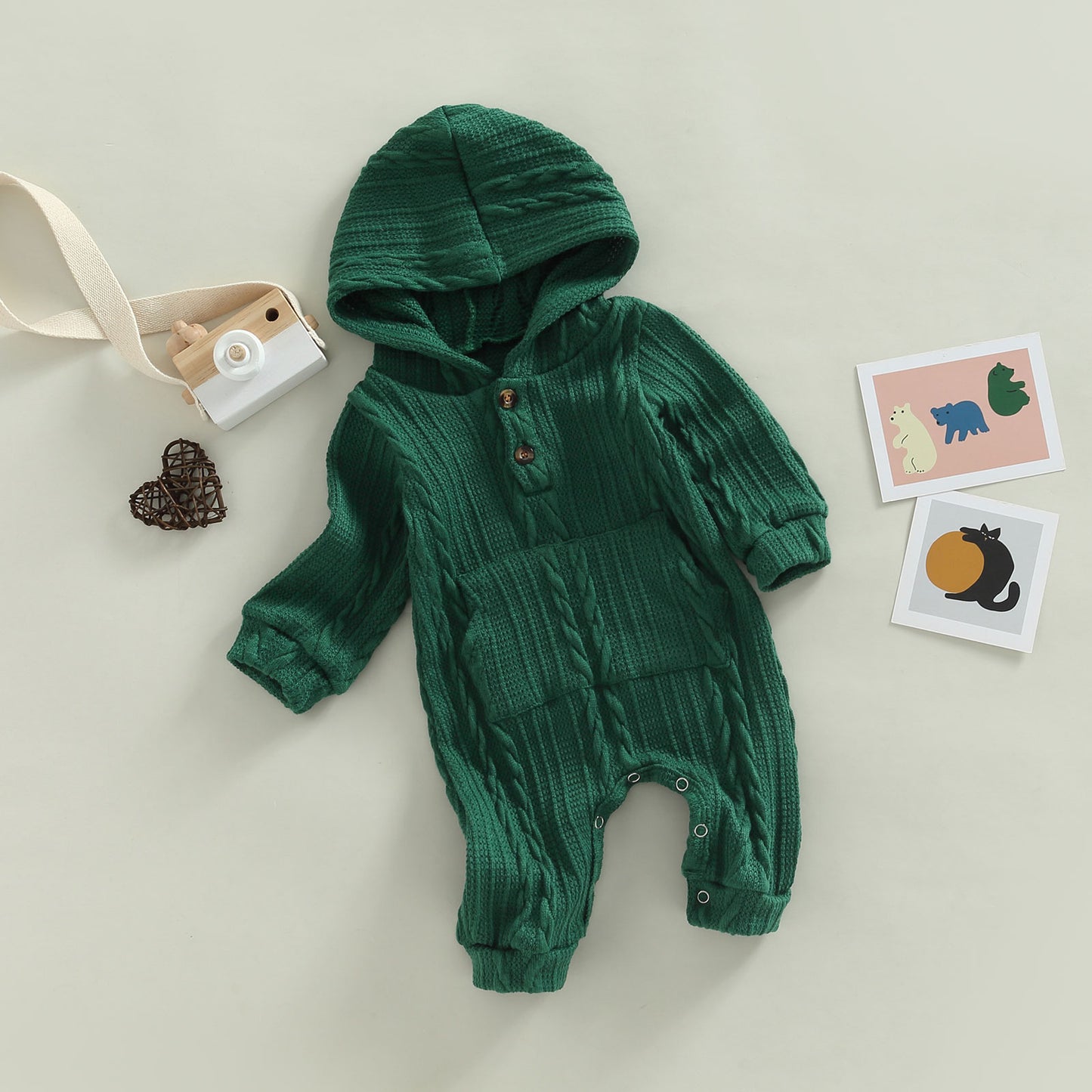 Jacquard knit jumpsuit Green