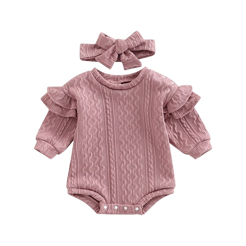 Bella Knitted Romper Vintage pink