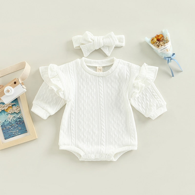 Bella Knitted Romper White