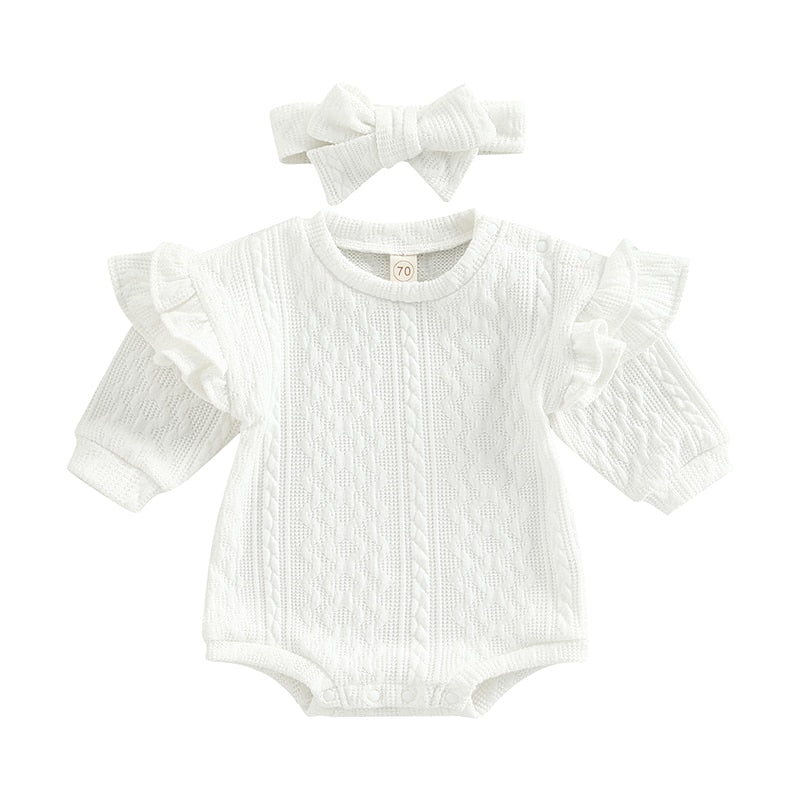 Bella Knitted Romper White