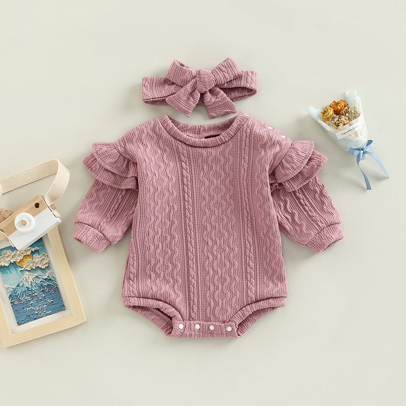 Bella Knitted Romper Vintage pink