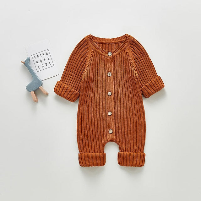 Cable Knit Jumpsuit Ginger Brown