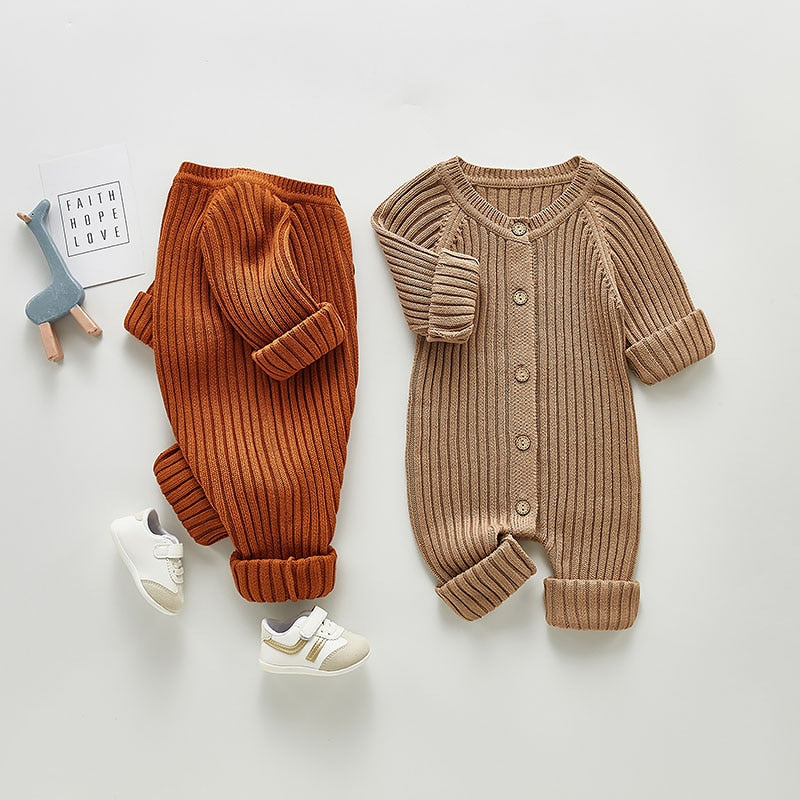 Cable Knit Jumpsuit Beige