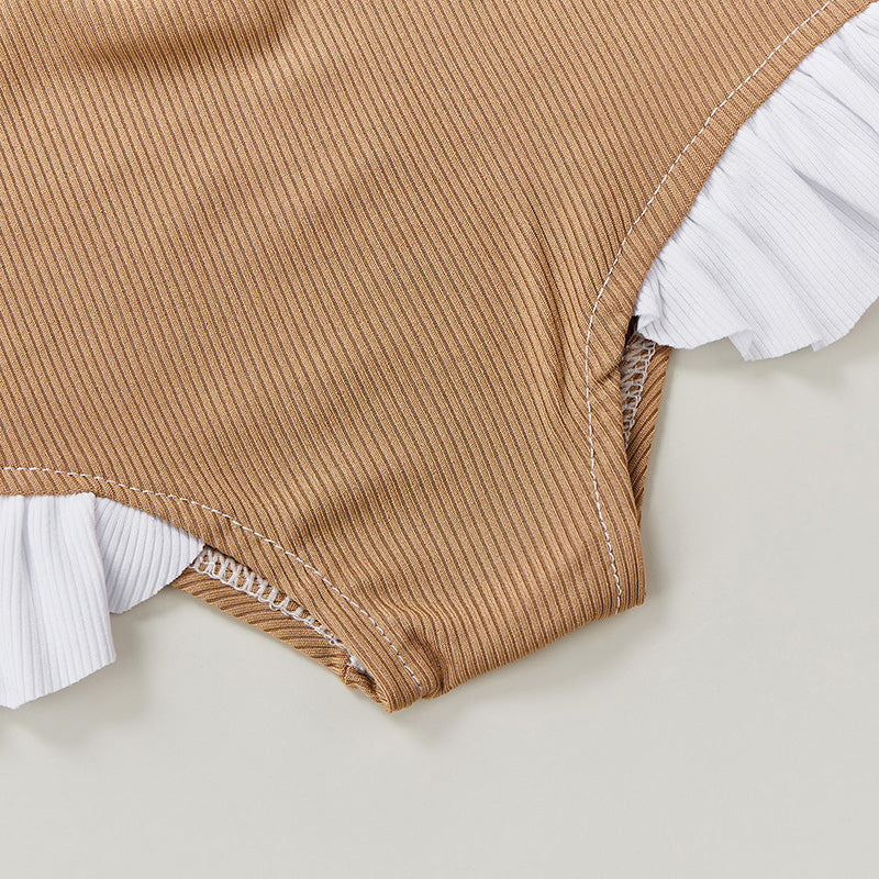 Retro Ribbed Swimsuit Mocha