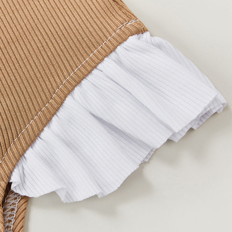 Retro Ribbed Swimsuit Mocha