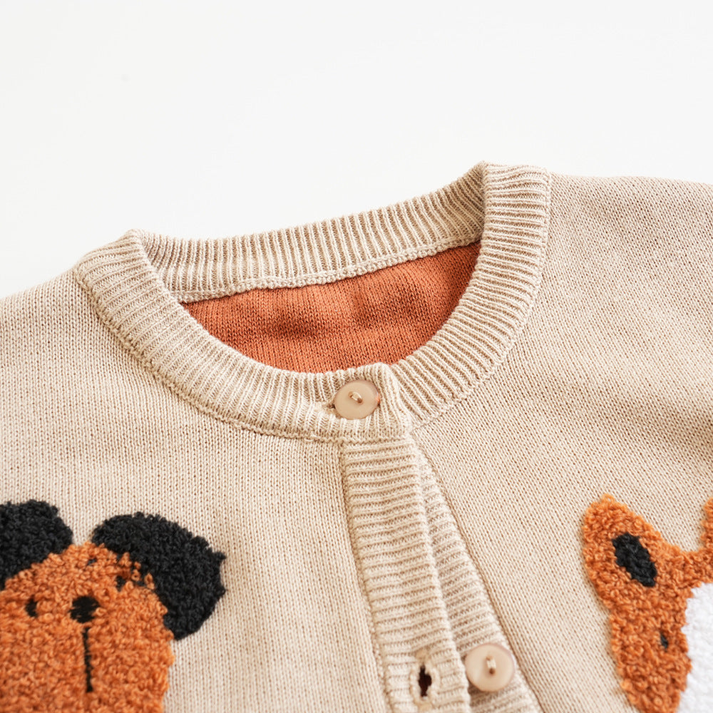 Puppies knitted cardigan