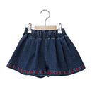 The Flowers Embroidery Denim Shorts