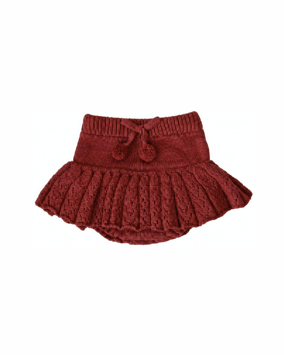 The red pom-pom knit skort