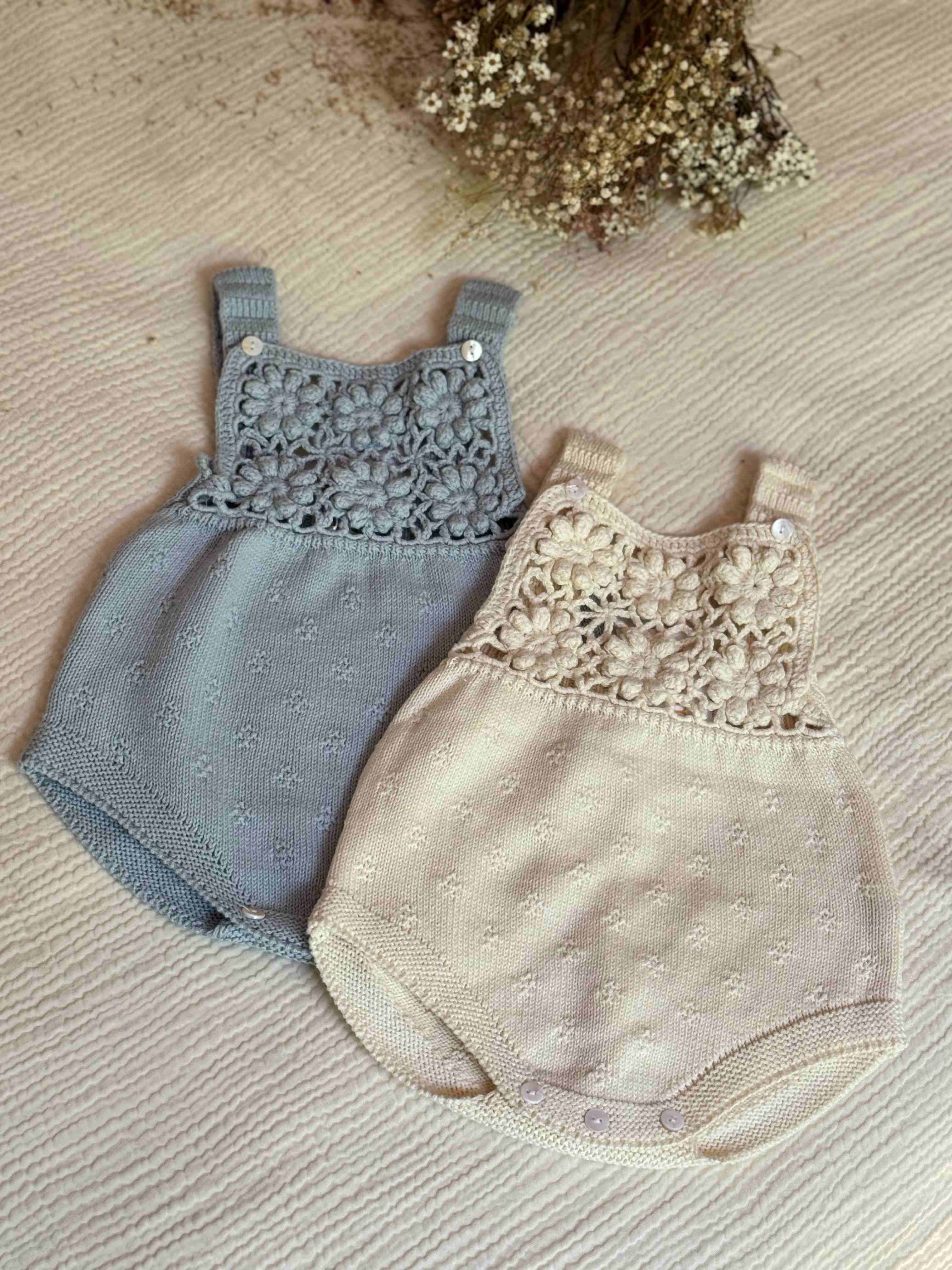 Blossom Crochet Knitted Romper
