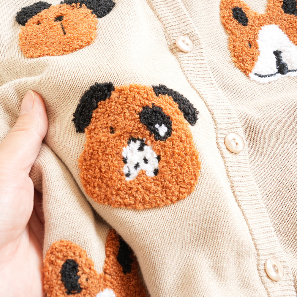 Puppies knitted cardigan