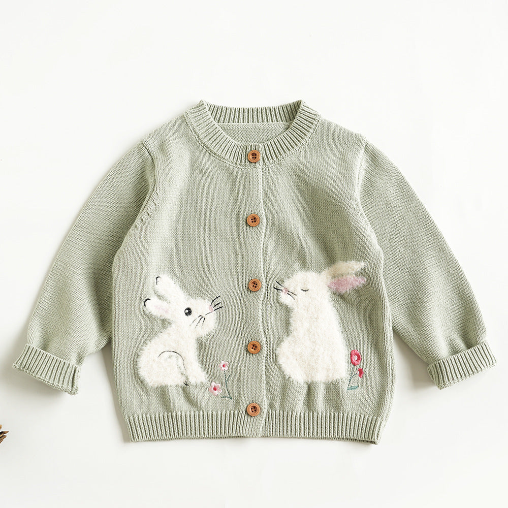 Fluffy bunnies knitted cardigan