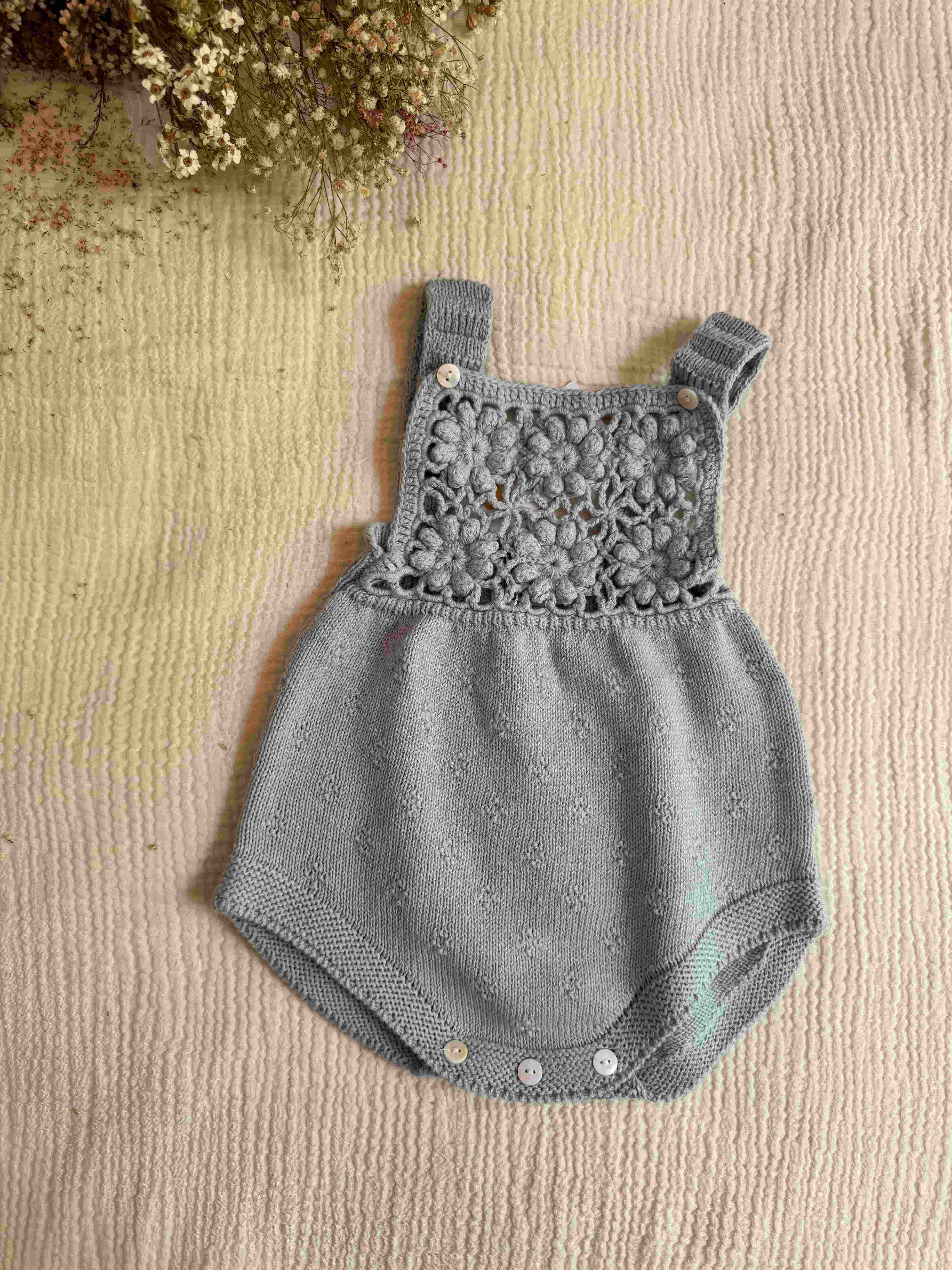 Blossom Crochet Knitted Romper
