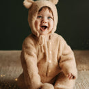 Bear Fluffy Jumpsuit and Hat