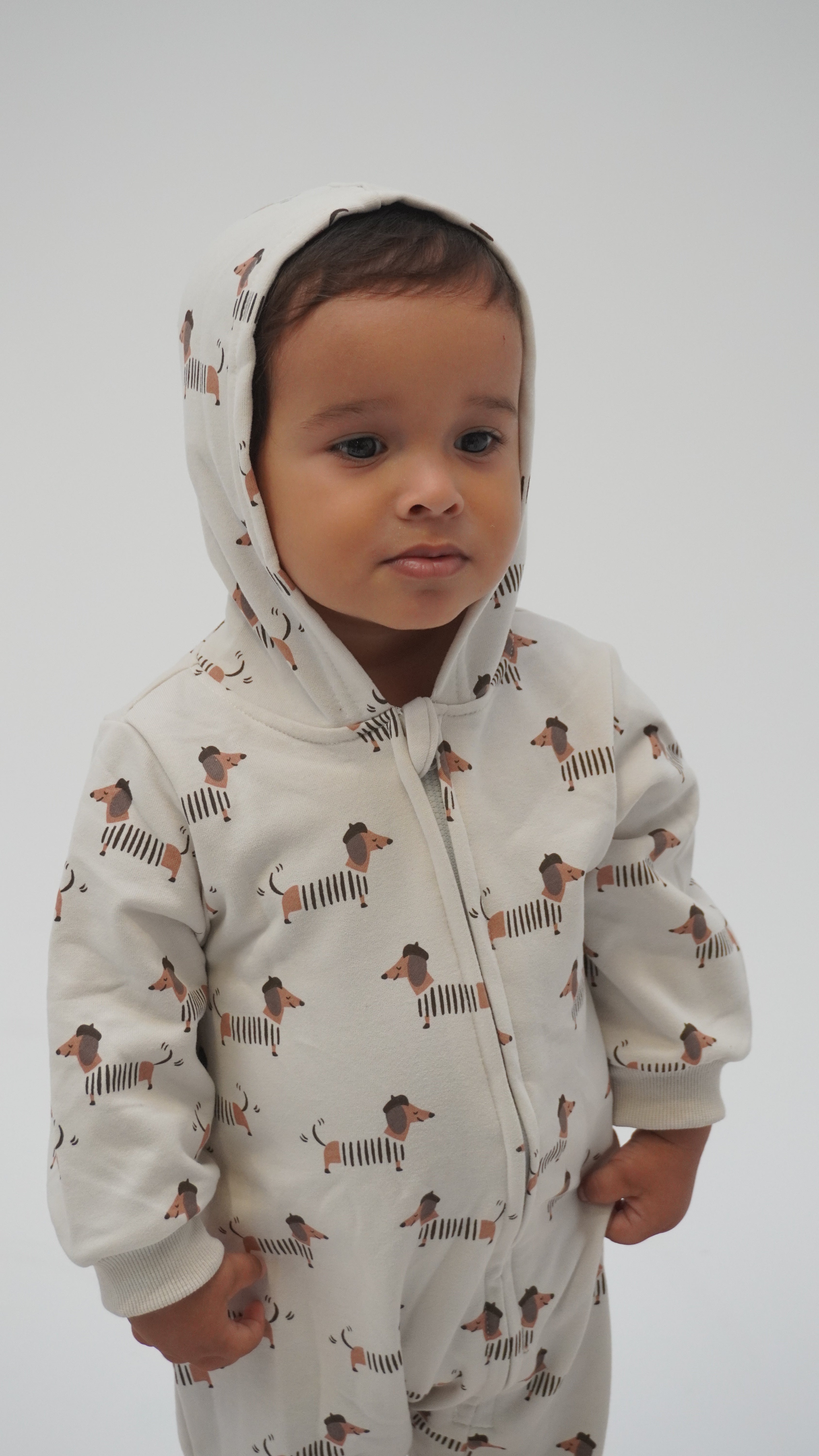 Mr. Dog Hooded Onesie