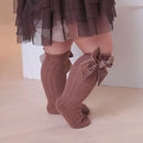 Velvet Bow High Knee Socks