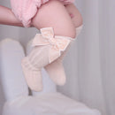 Velvet Bow High Knee Socks
