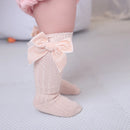 Velvet Bow High Knee Socks