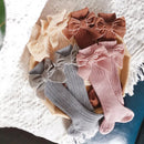 Velvet Bow High Knee Socks