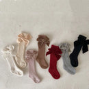 Velvet Bow High Knee Socks