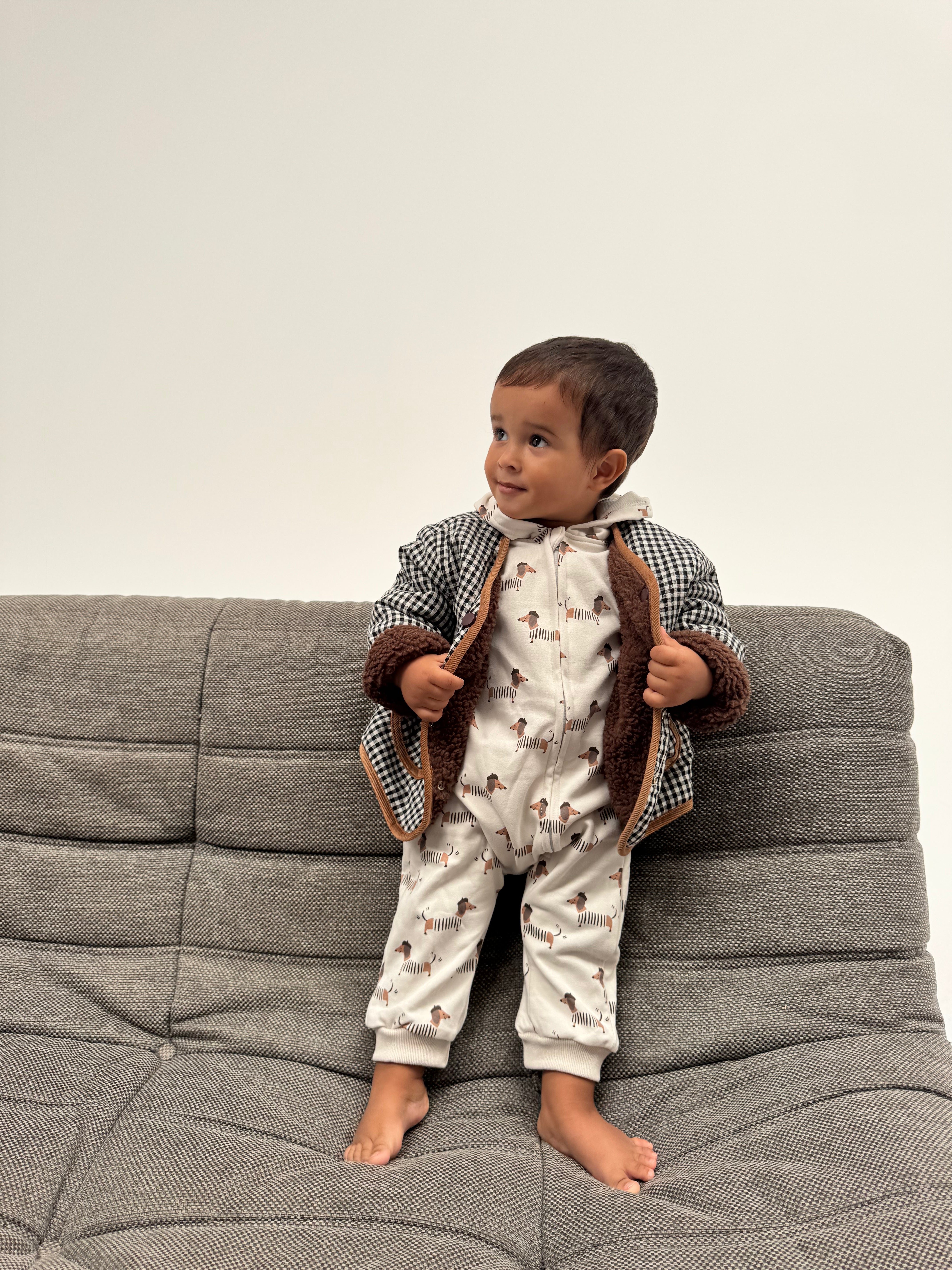 Reversible Teddy Checkered Jacket