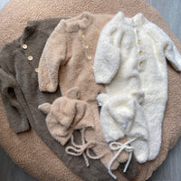 Bear Fluffy Jumpsuit and Hat