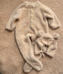 Bear Fluffy Jumpsuit and Hat