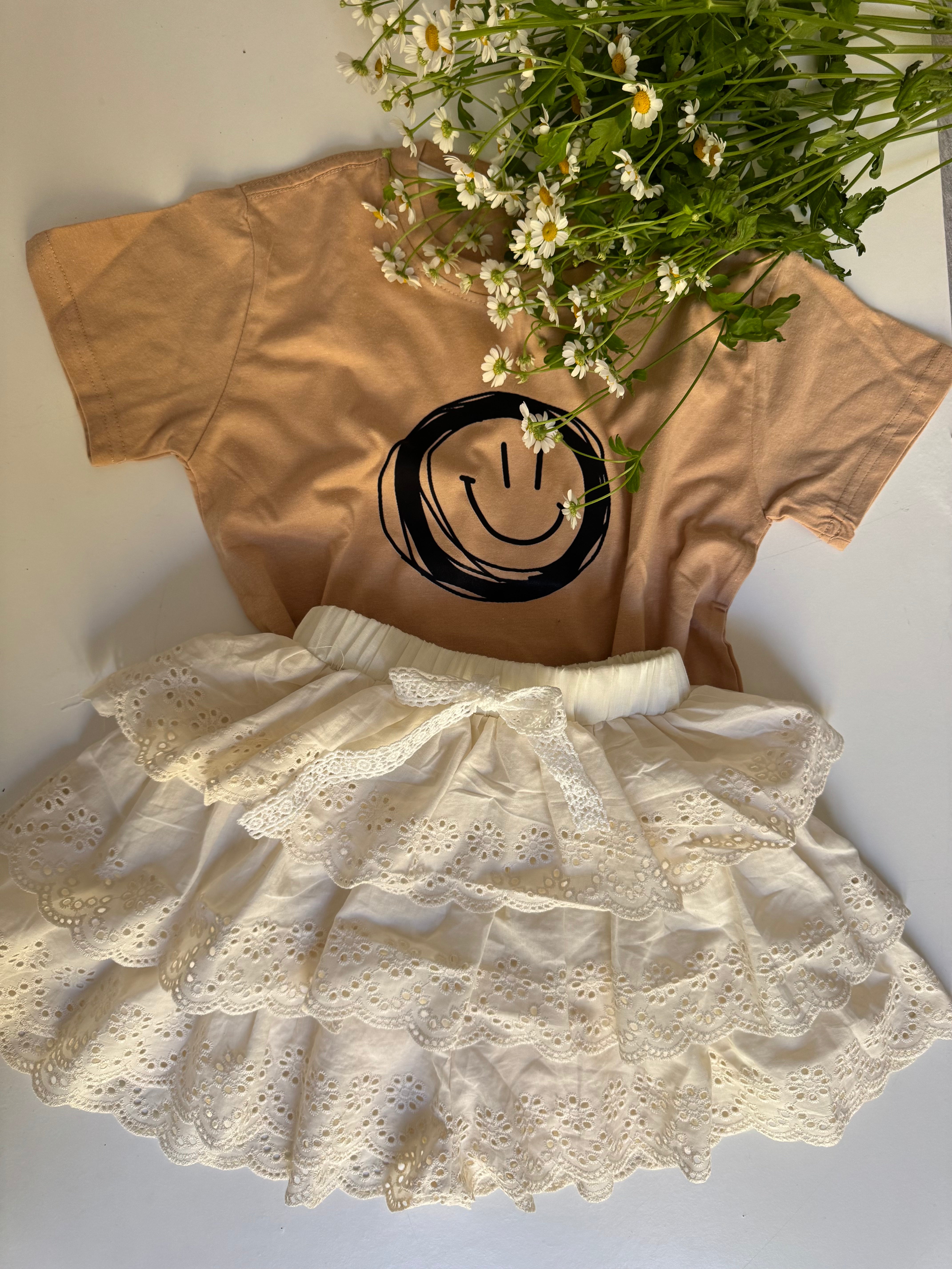 Romantic Eyelet Embroidered Skort