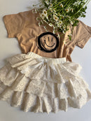 Romantic Eyelet Embroidered Skort