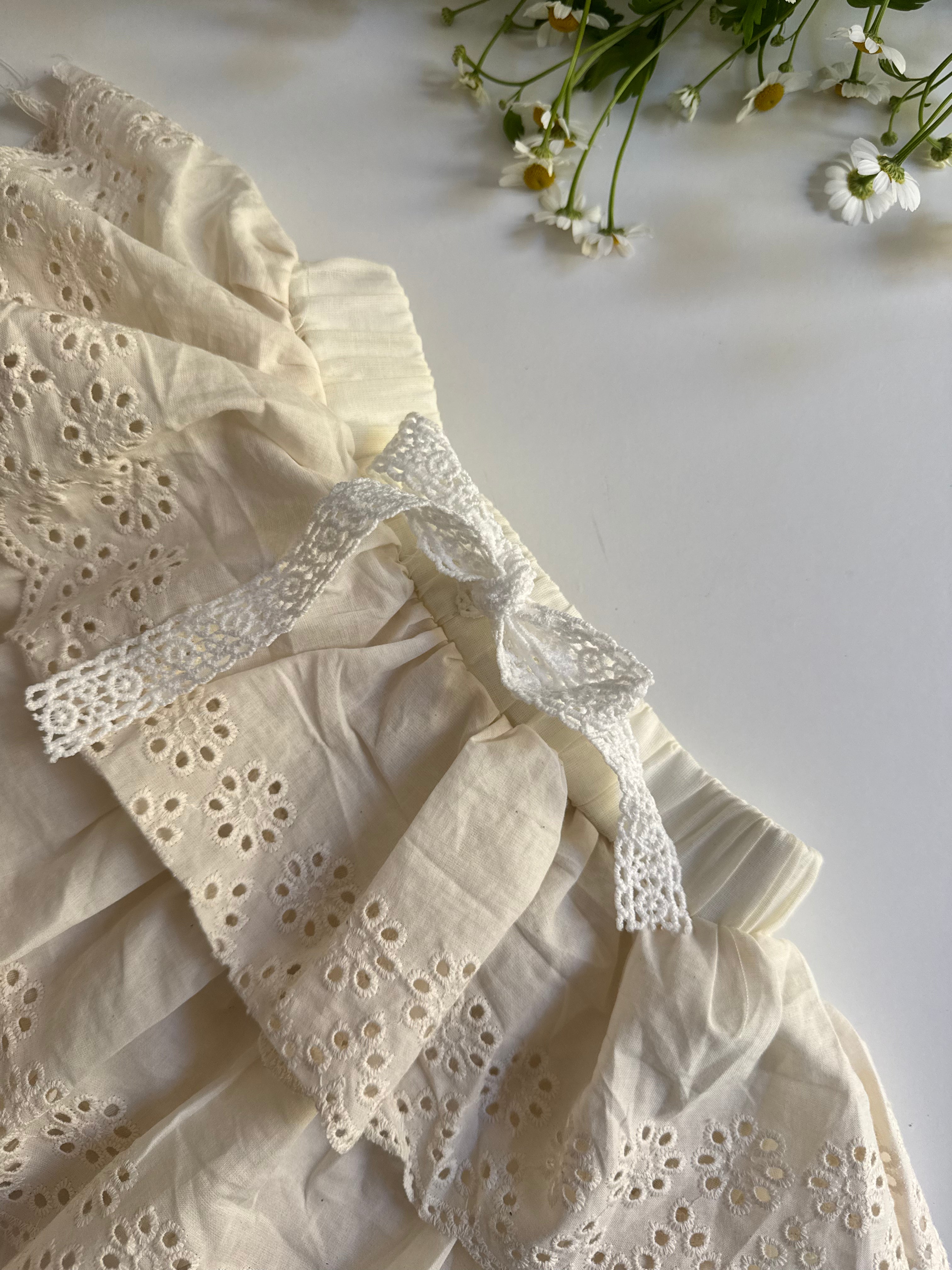 Romantic Eyelet Embroidered Skort