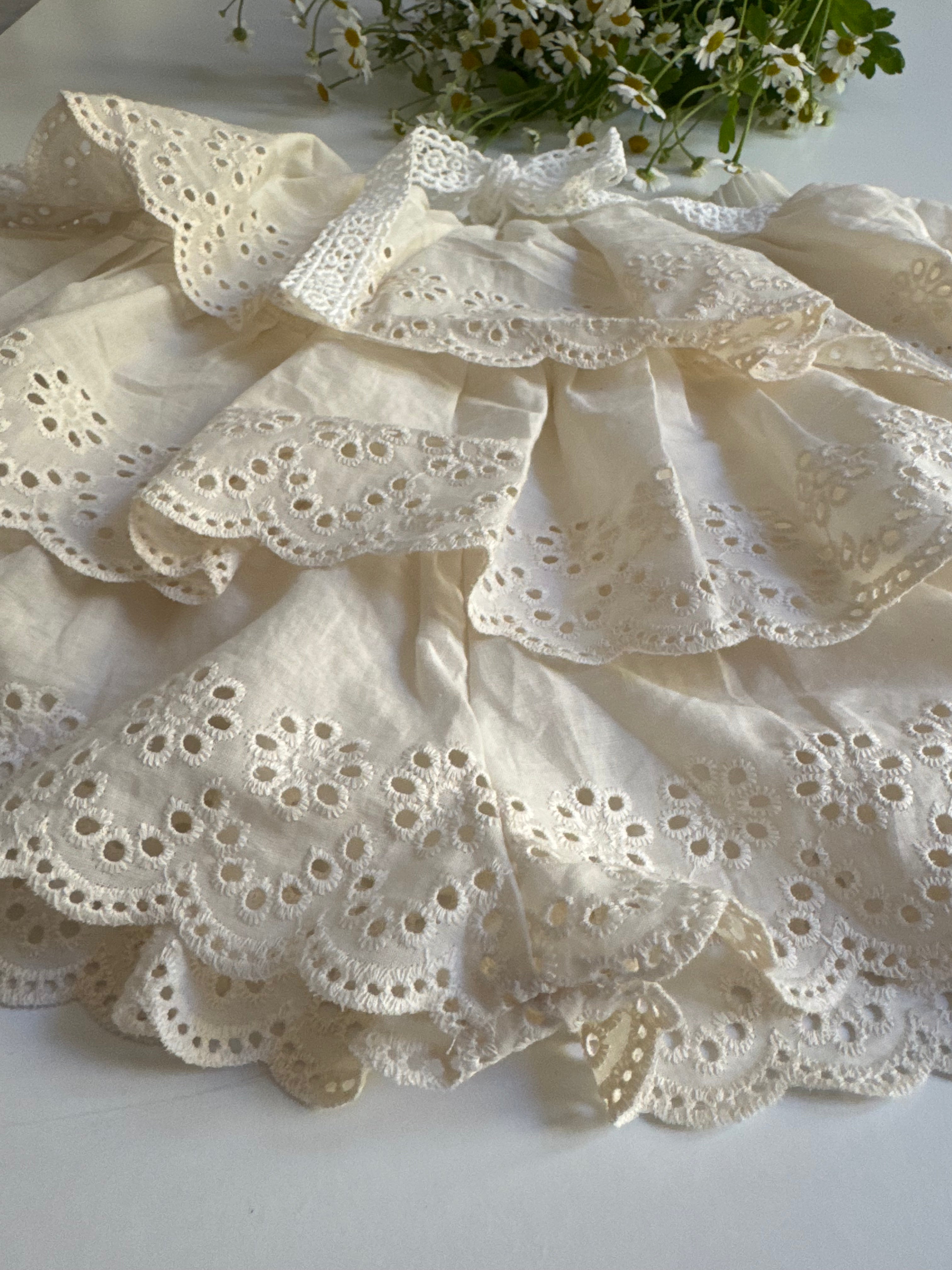 Romantic Eyelet Embroidered Skort