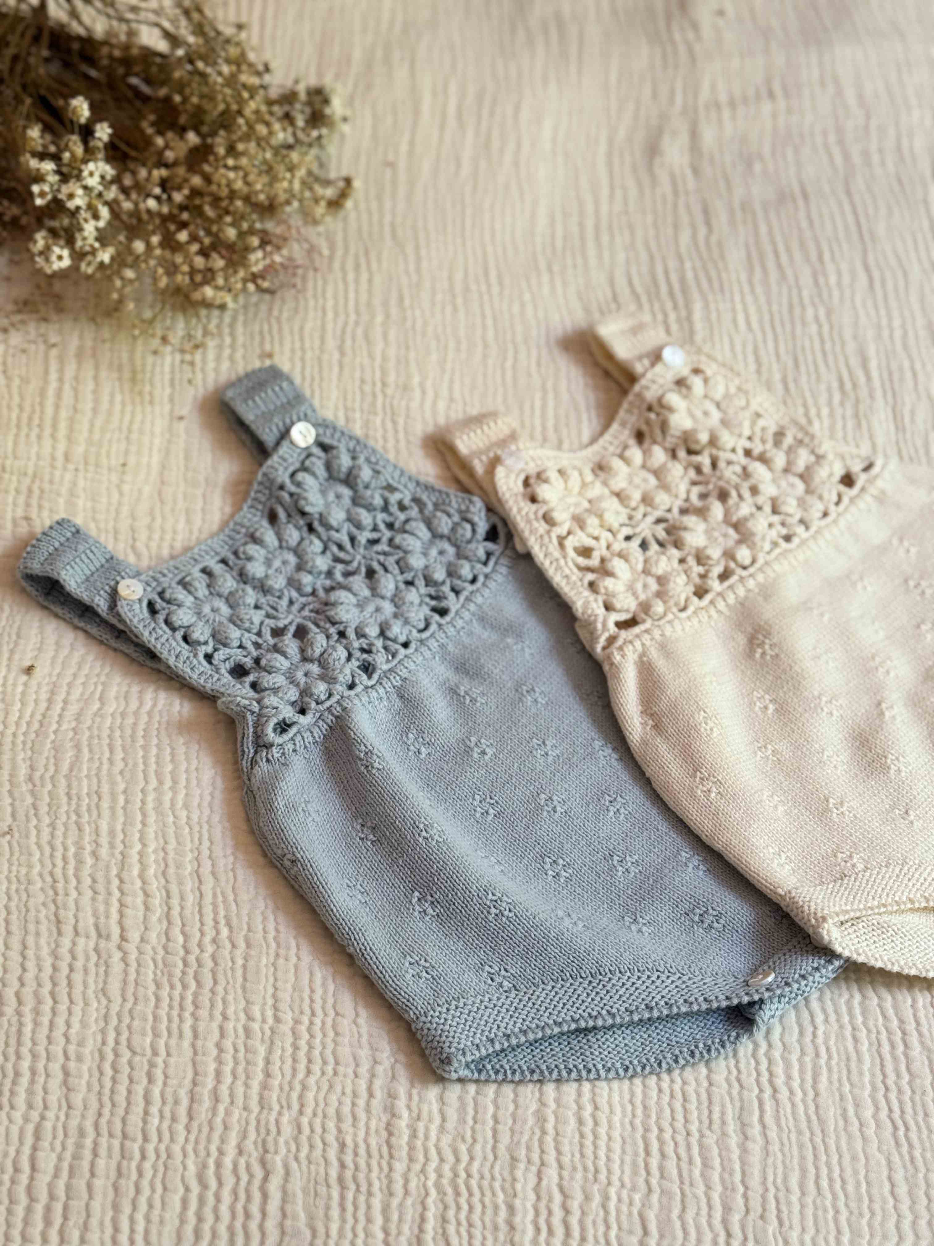 Blossom Crochet Knitted Romper