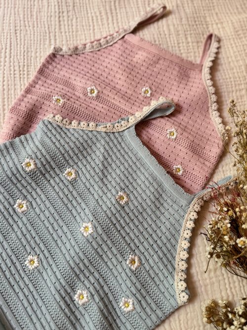 Daisy Embroidered Knit Top