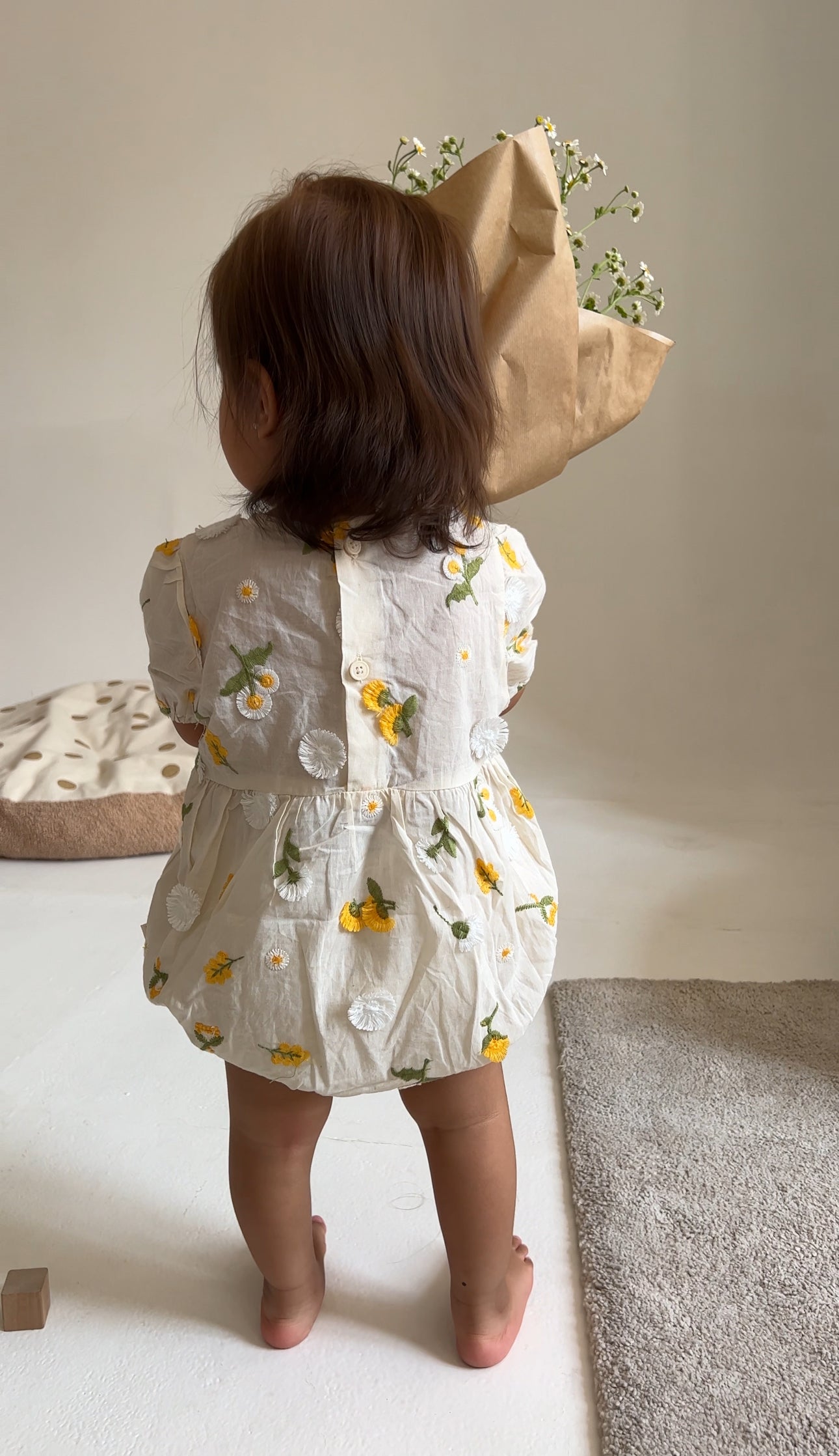 Chamomile Puff Sleeve Romper