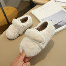 Fluffy velcro moccasins