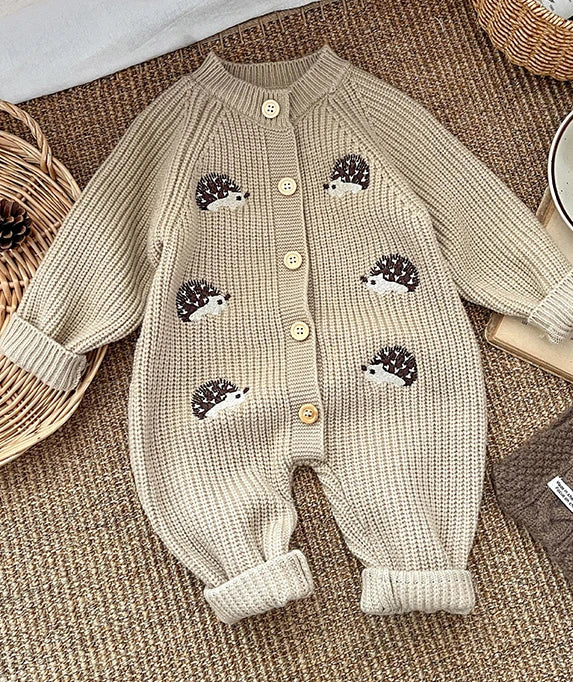 Hedgehogs knit romper