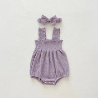 Mona textured romper & Bow