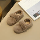 Fluffy velcro moccasins