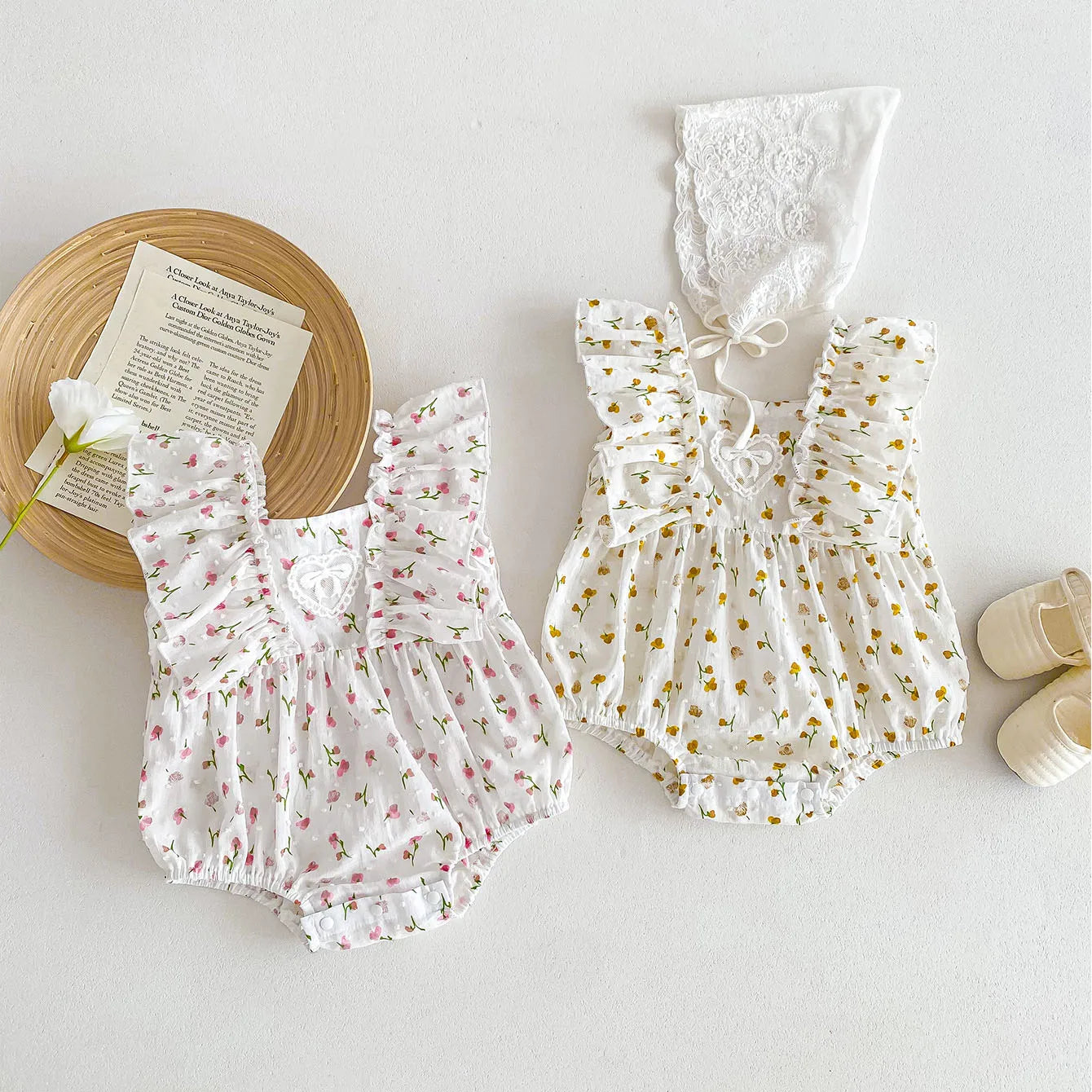 Watercolored flowers Romper