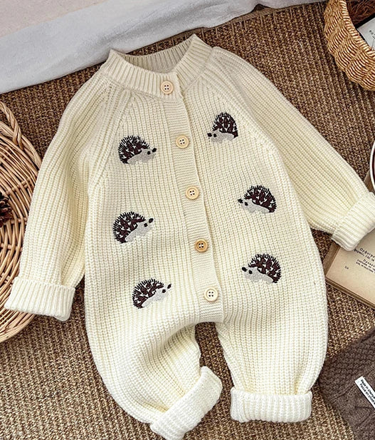 Hedgehogs knit romper