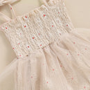 Tiny floral tutu romper Beige